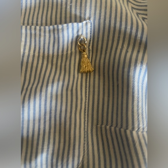 Chico’s Blue/White Striped Blouse, Size 1, 100% Rayon. - Picture 4 of 7